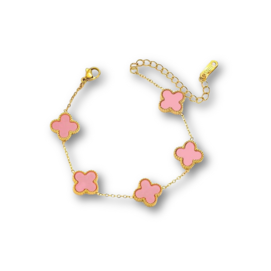 Pink clover bracelet