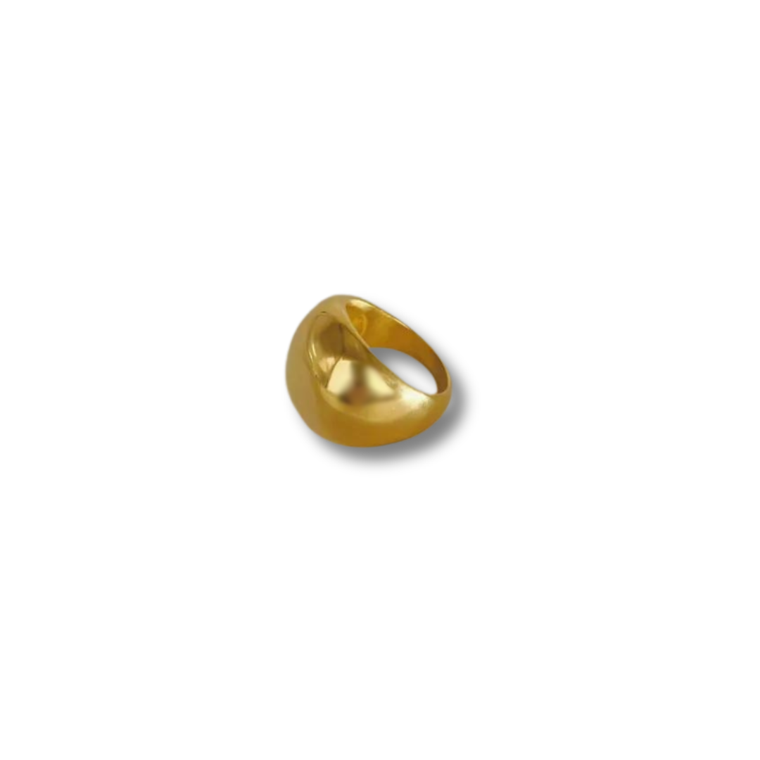 gold ring with dome design