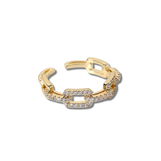 gold cuban link band ring