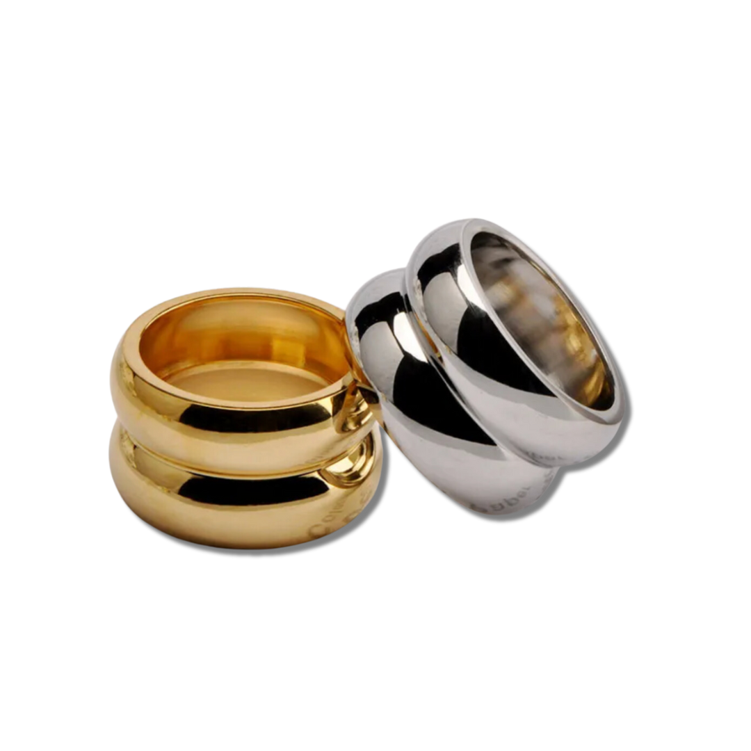 thick silver and gold rings