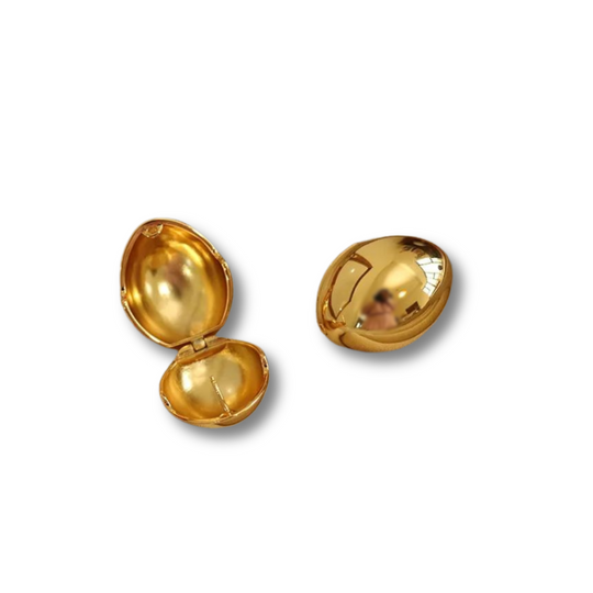 Gold ball earring