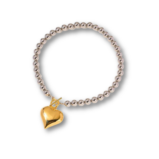 Two-Tone Heart Necklace