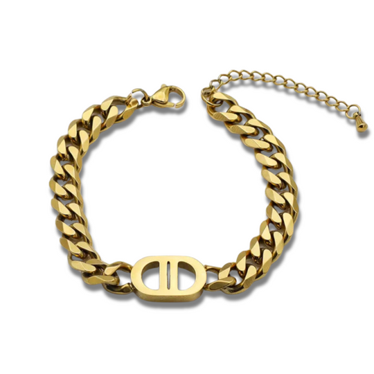 gold link bracelet 