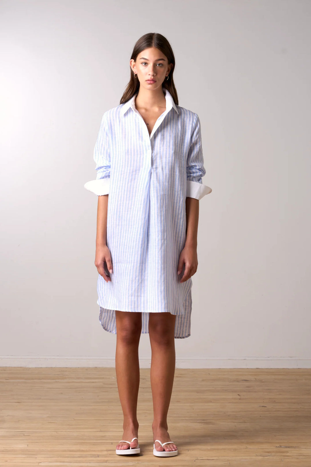 Stripe Popover Shirt Dress