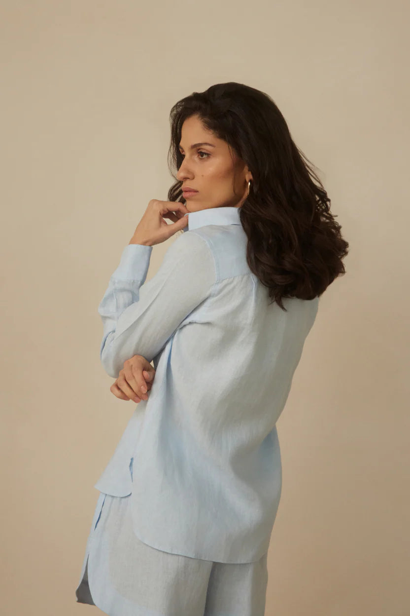 Classic Linen Shirt - Pale Blue