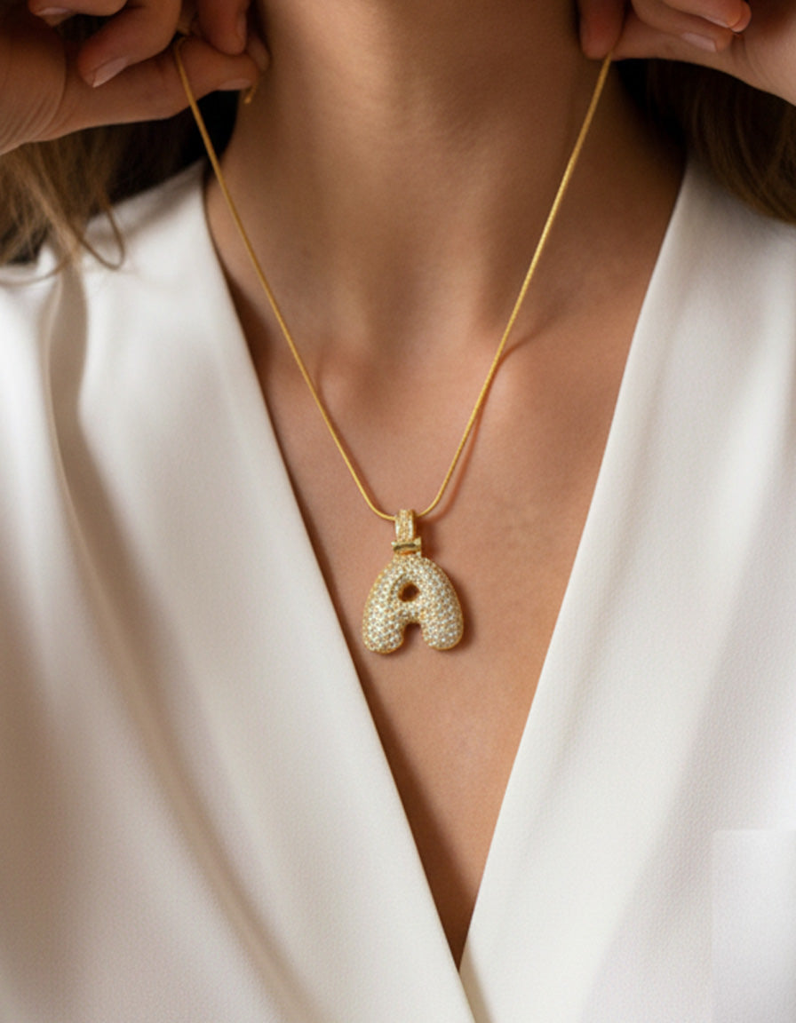 Bubble Initial Necklace