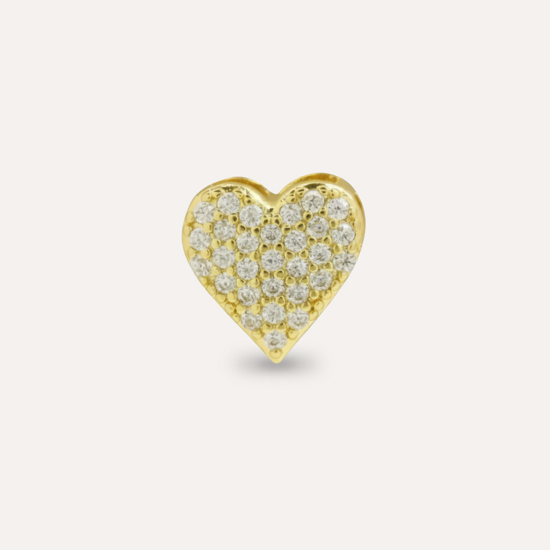 heart golden charm with diamonds