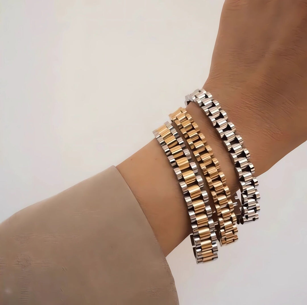 Gold, Silver, and two tone chain link bracelet