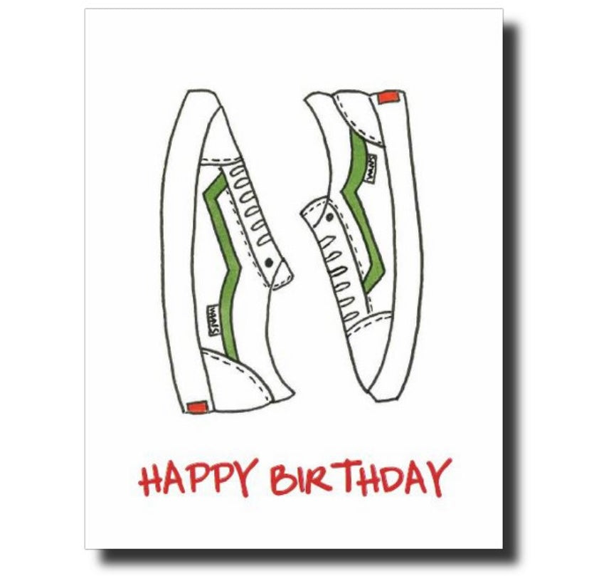 happy birthday card with Vans sneaker art