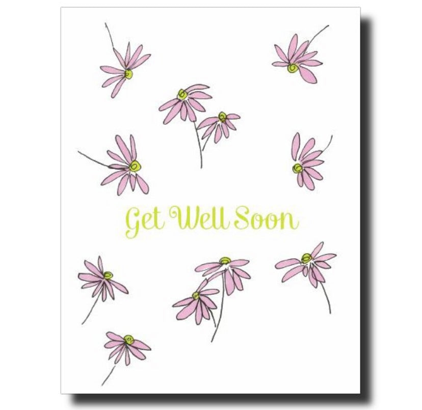 get well soon flower card