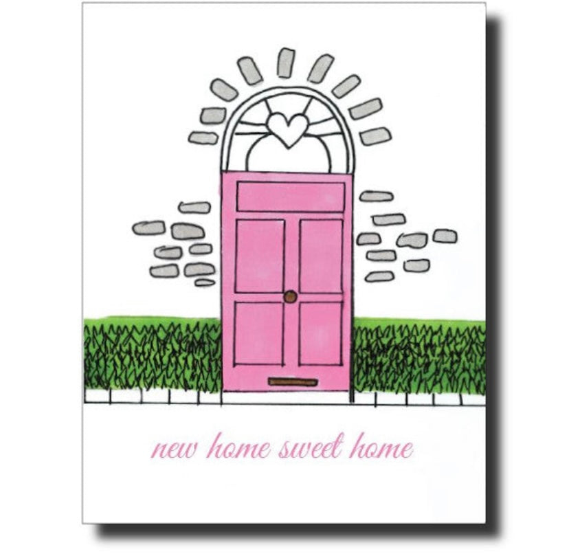new home pink door card
